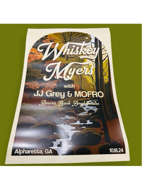 Whiskey Myers Concert Poster 10/18/24 Alpharetta GA JJ Grey MOFRO Ameris Bank
